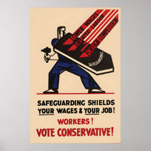 Poster Cartaz Eleitoral Partido Conservador Britânico
