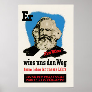 Poster Cartaz Eleitoral SPD 1945 Ele nos guiou ao longo d