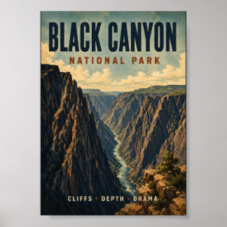 Poster Cartaz em Estilo Vintage do Parque Nacional Black