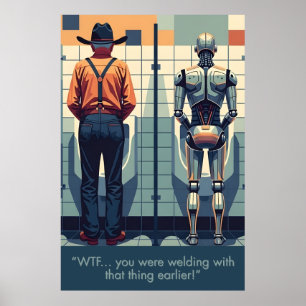 Poster Cartaz engraçado com tema de soldagem
