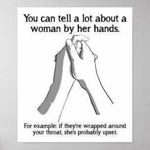 Pôster Cartaz Engraçado das Mãos da Mulher