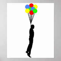 Cartaz Engraçado de Balão Pendurado
