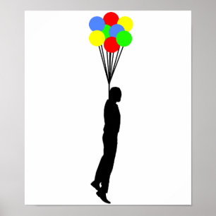 Pôster Cartaz Engraçado de Balão Pendurado