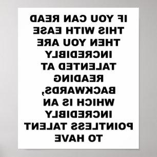 Poster Cartaz Engraçado de Habilidade ao Contrário