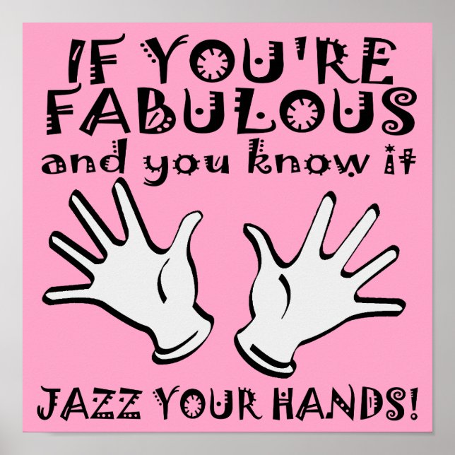 Poster Cartaz engraçado de mãos de jazz fabulosas (Frente)