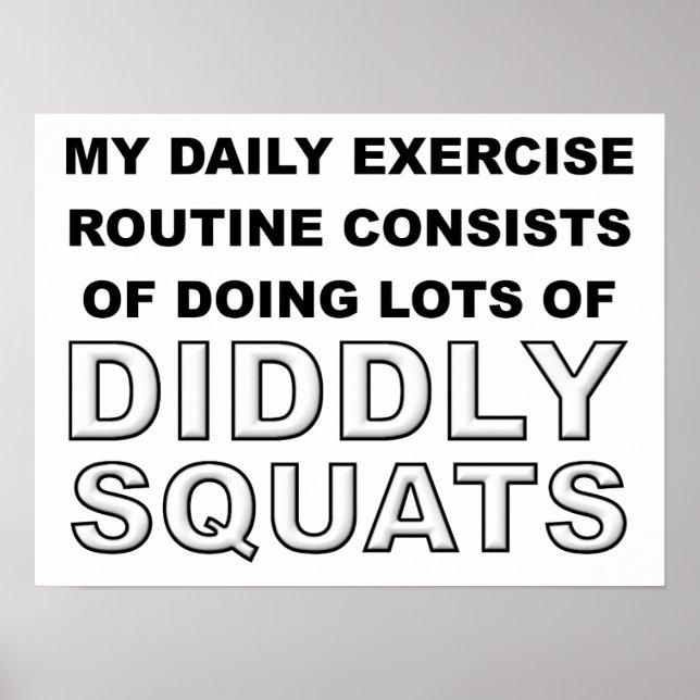Poster Cartaz Engraçado Diddly Squats (Frente)