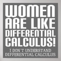 Cartaz Engraçado Sinal Cálculo Diferencial Feminin