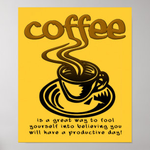 Poster Cartaz Engraçado Sinal de Café
