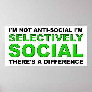 Pôster Cartaz Engraçado Socialmente Seletivo