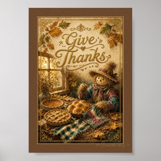 Poster Cartaz Espantalho Agradeça e Torta pela Janela