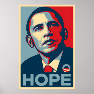 Poster Cartaz Esperança Obama Shepard Fairey Campanha Icô