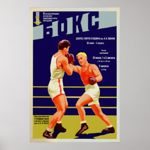 Poster Cartaz Esportivo Soviético Boxe Internacional