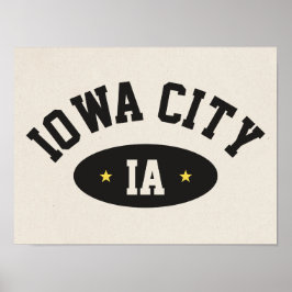 Poster Cartaz Esportivo Vintage da Cidade de Iowa