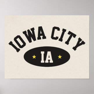 Poster Cartaz Esportivo Vintage da Cidade de Iowa