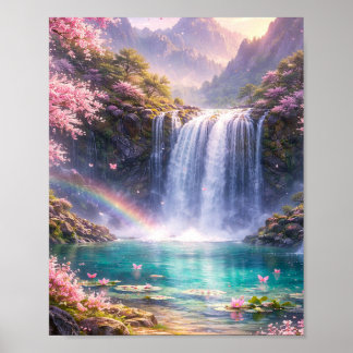 Poster Cartaz Estético da Cachoeira das Flores de Cerejei