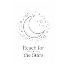 Cartaz Estético da Lua Alcançar as Estrelas