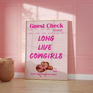 Poster Cartaz Estético de Nota de Cowgirl