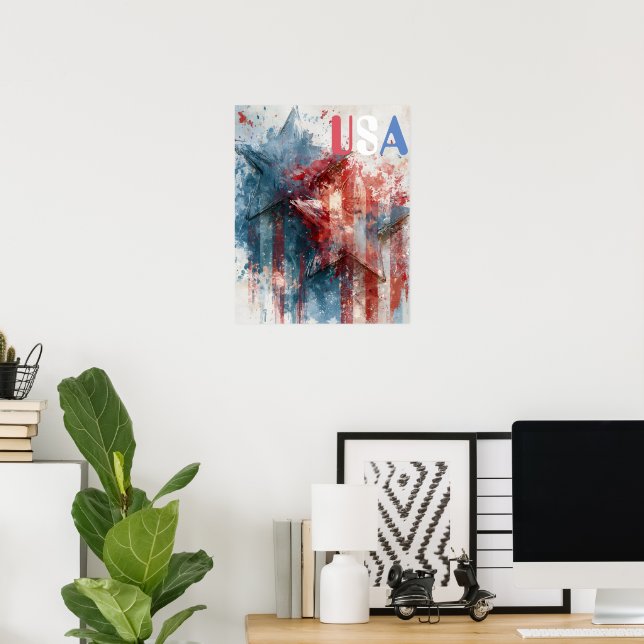 Poster Cartaz EUA (Escritório em casa)