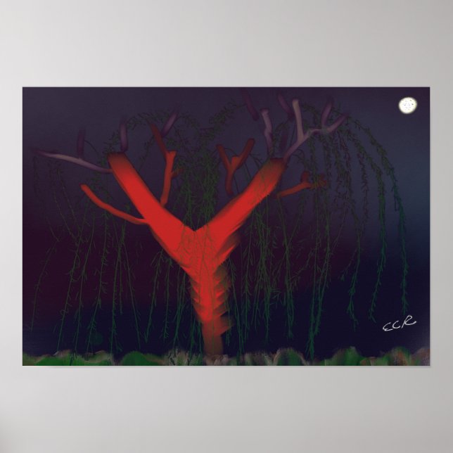Poster Cartaz Eucalyptus Midnight, arte impressionista. (Frente)