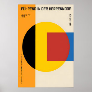 Poster Cartaz Exposição de Design Bauhaus 1923 Roupas Mas