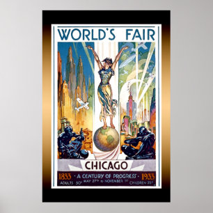 Pôster Cartaz Extra Grande da Feira Mundial de Chicago