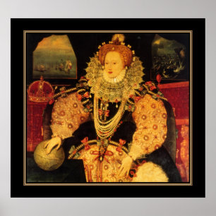 Pôster Cartaz Famoso Vintage Elizabeth I da Inglaterra