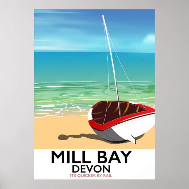 Pôster Cartaz ferroviário de Mill Bay Devon (Frente)