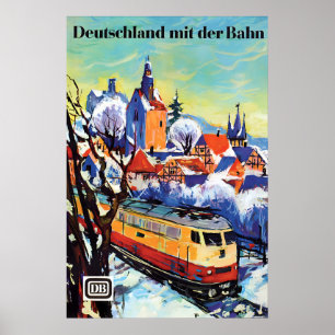 Poster Cartaz Ferrovias Alemãs Alemanha de Trem (1964)