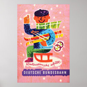 Poster Cartaz Ferrovias Alemãs - Desejos de inverno reali