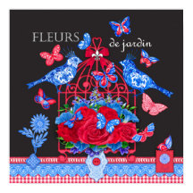 Cartaz Fleur Porcelana Pássaros e Casa de Pássaros