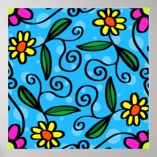 Poster Cartaz Floral Abstrato