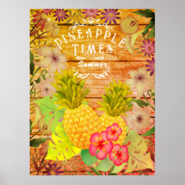 Poster Cartaz Floral de Abacaxi Pinheiro