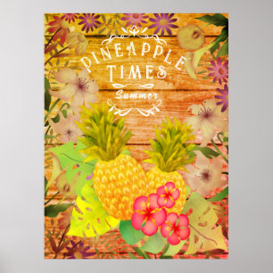 Poster Cartaz Floral de Abacaxi Pinheiro