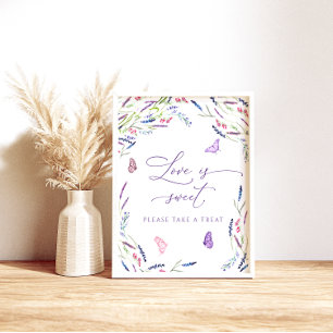 Poster Cartaz Floral de Lavanda para Chá de Noiva - O Amo