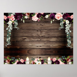 Poster Cartaz Floral em Madeira de Celeiro Rústico XL DIY