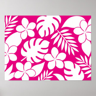 Poster Cartaz Floral Tropical para Colorir à Mão e Exibir