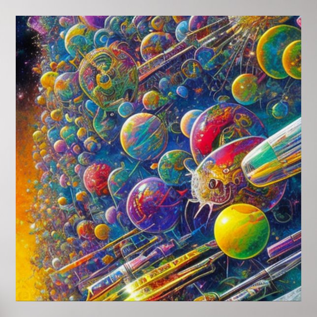 Poster Cartaz fosco Corrida Espacial (Frente)