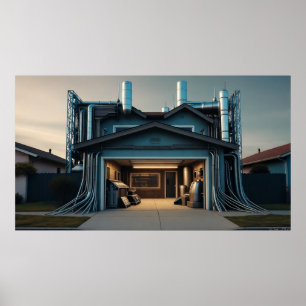 Poster Cartaz fosco de atualização de tecnologia de garag