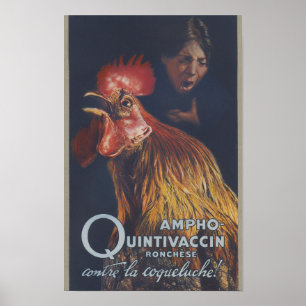 Poster Cartaz Francês de 1910 Ronchèse Ampho Vaccin