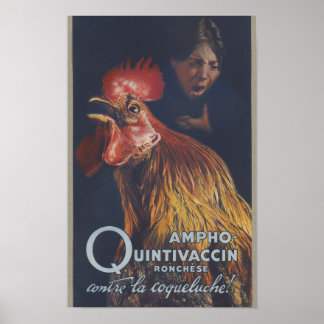 Poster Cartaz Francês de 1910 Ronchèse Ampho Vaccin