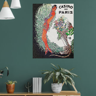 Poster Cartaz Francês Vintage Art Déco Casino de Paris