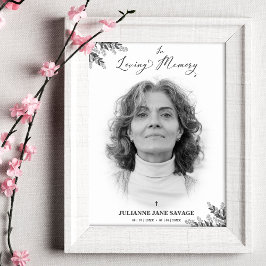 Poster Cartaz Funeral Preto Com Foto Lembrança Servi