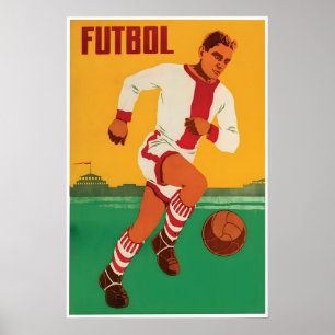 Poster Cartaz Futebol Espanhol Futebol Arte Vintage Pared