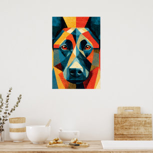 Poster Cartaz Geométrico Abstrato do Malinois Belga