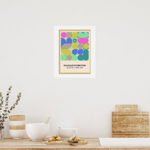Poster cartaz geométrico clássico bauhaus design de arte