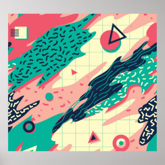 Poster Cartaz Geométrico de Trendy Memphis