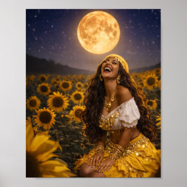Poster cartaz gitano amarelo (brilhante) || arte cigana