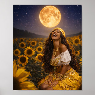 Poster cartaz gitano amarelo (brilhante) || arte cigana