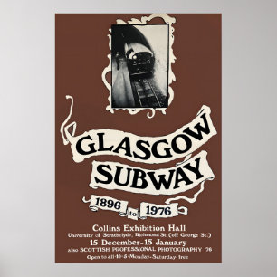 Poster Cartaz Glasgow Subway 1896 - 1976, Escócia Impress
