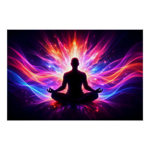 Pôster Cartaz Glossy Chakra de Meditação Arte Espiritual